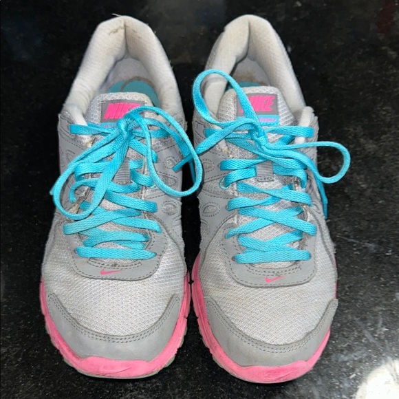 Nike Shoes - Nike Revolution 2 Women's Size US 8.5 Gray and Pink Sneakers Blue Laces